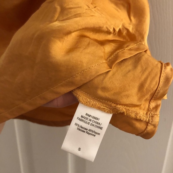 NWOT Young Fabulous and Broke golden yellow racer back, cowl neck satin tank top - Picture 4 of 5